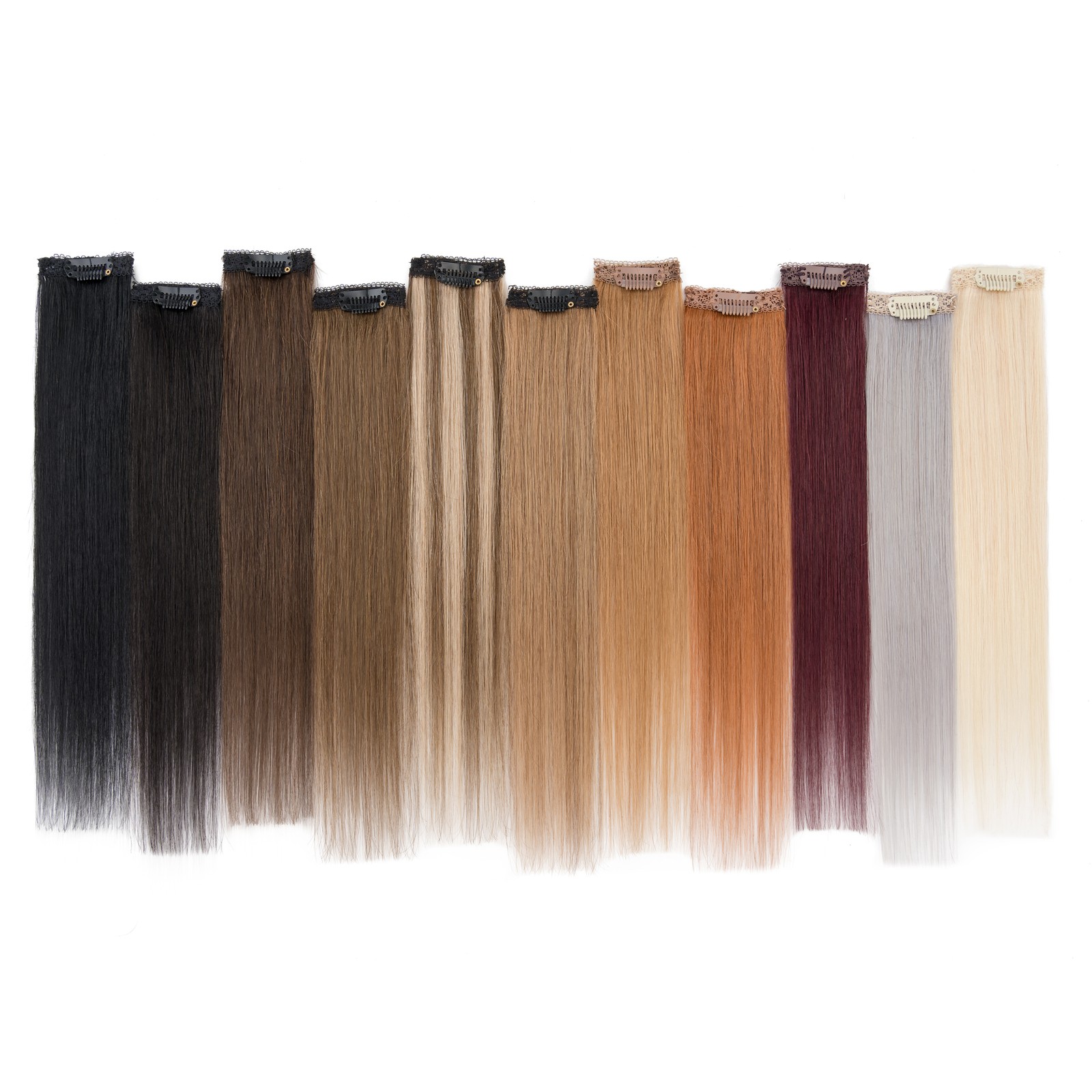 6pcs 6 Clips in 100% Human Hair Extensions Short Hairpiece Lace Weft Balayage US