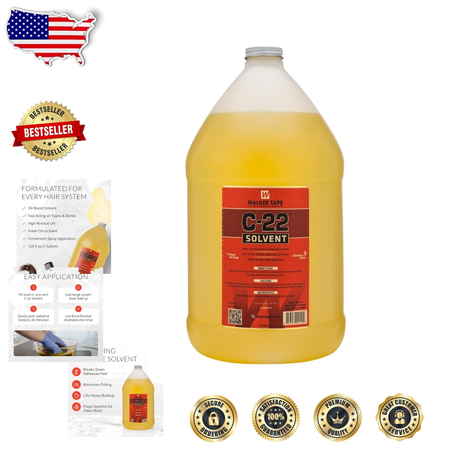 Professional C-22 Adhesive Remover 128oz Gallon Oil-Based Skin-Safe Citrus