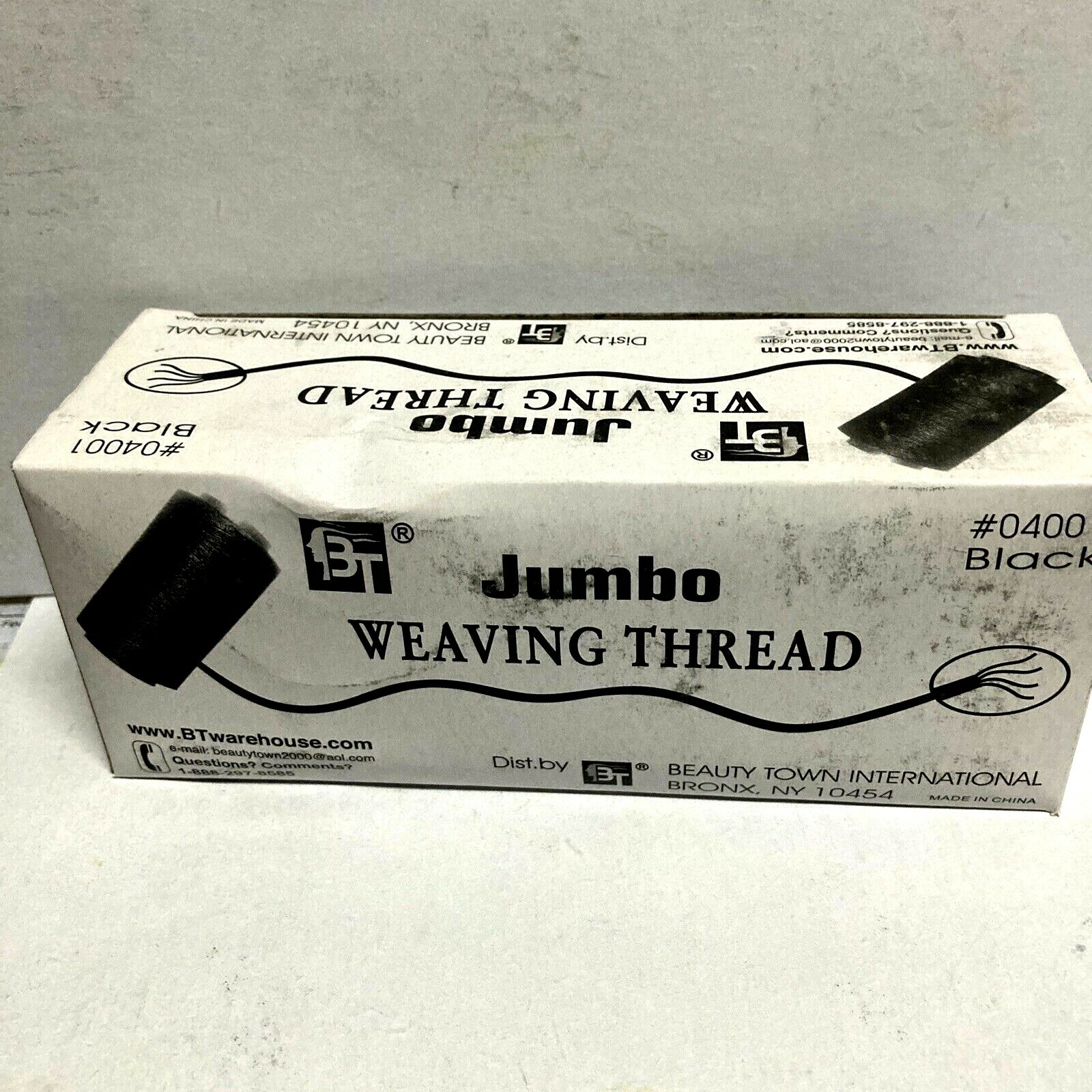 3 BLACK JUMBO WEAVING THREAD FOR WEFT HAIR BRAID EXTENSIONS ETC 100% POLYSTER.