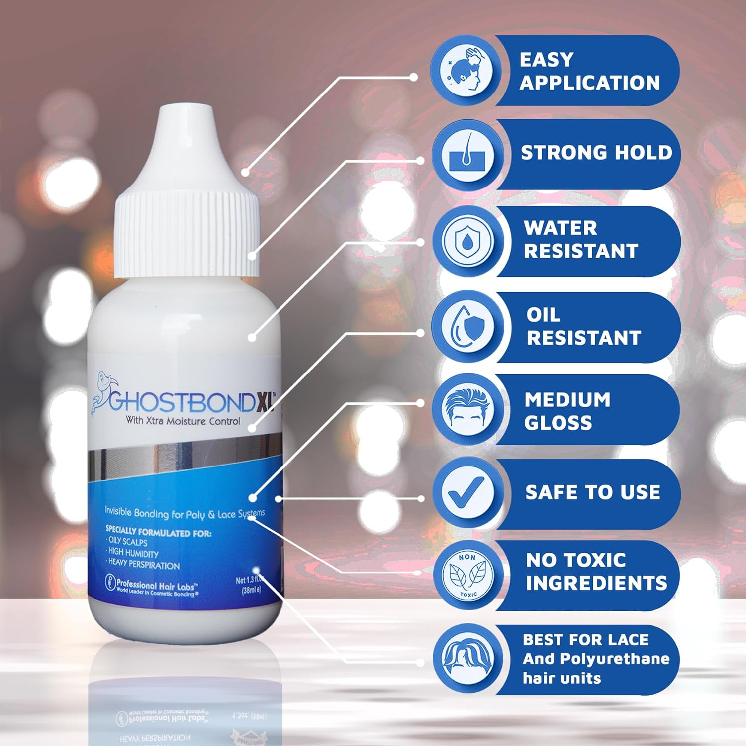 Adhesivo Reemplazo Capilar 1.3oz Pegamento Invisible Pelucas Resistente al Agua