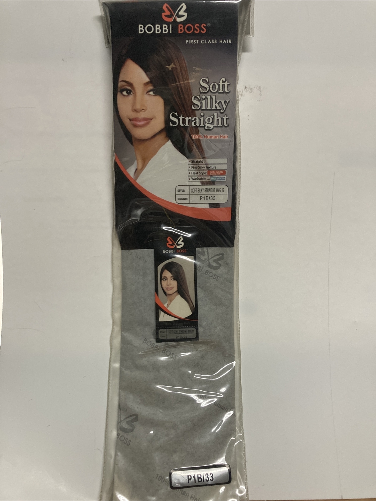 Bobbi Boss 100% Human Hair for Weaving Soft Silky Straight 12″ Color: 1B/33