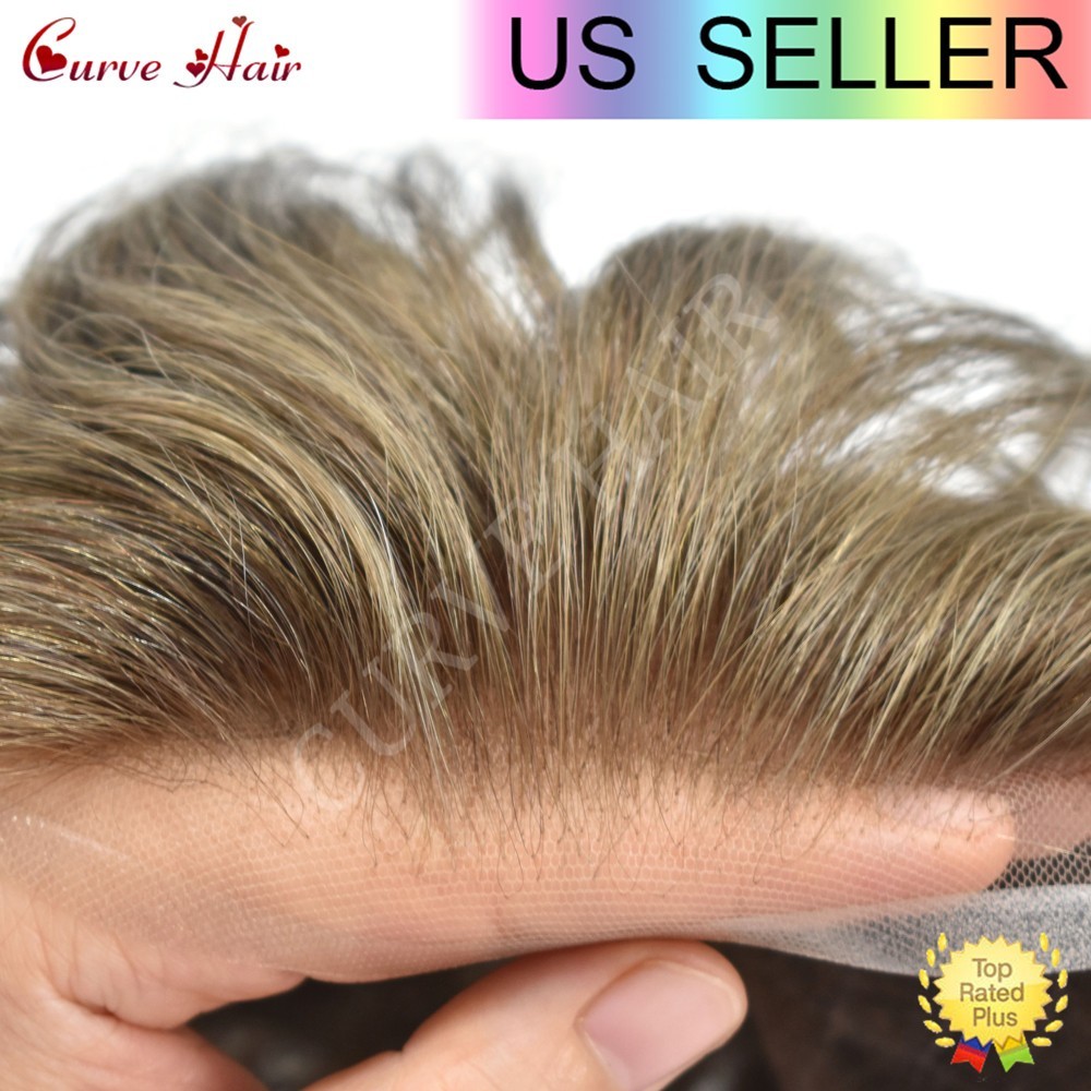 Full Lace Men Hair Systems Nautral Hairline Mens Toupee Hair Piece Men Wig Units