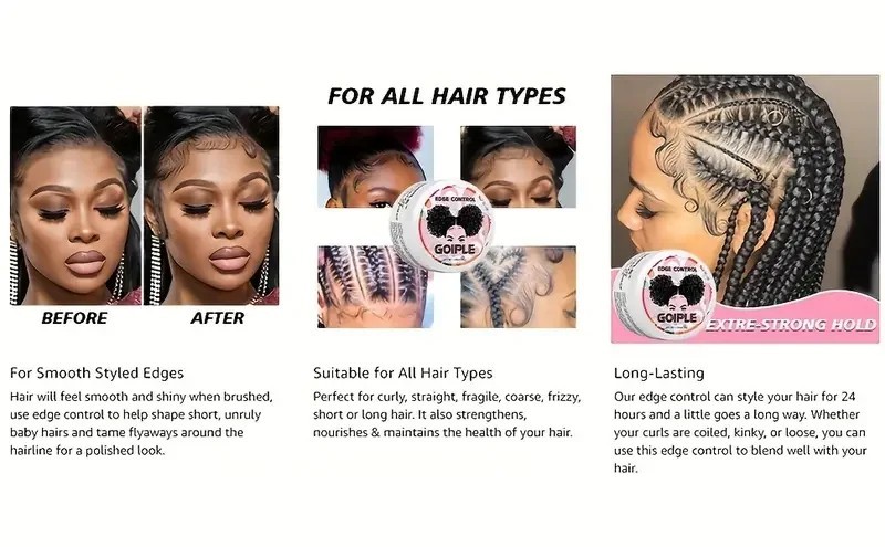 GOIPLE Wig Styling Kit Bonding Glue Wax Stick Edge Control Gel Long Lasting