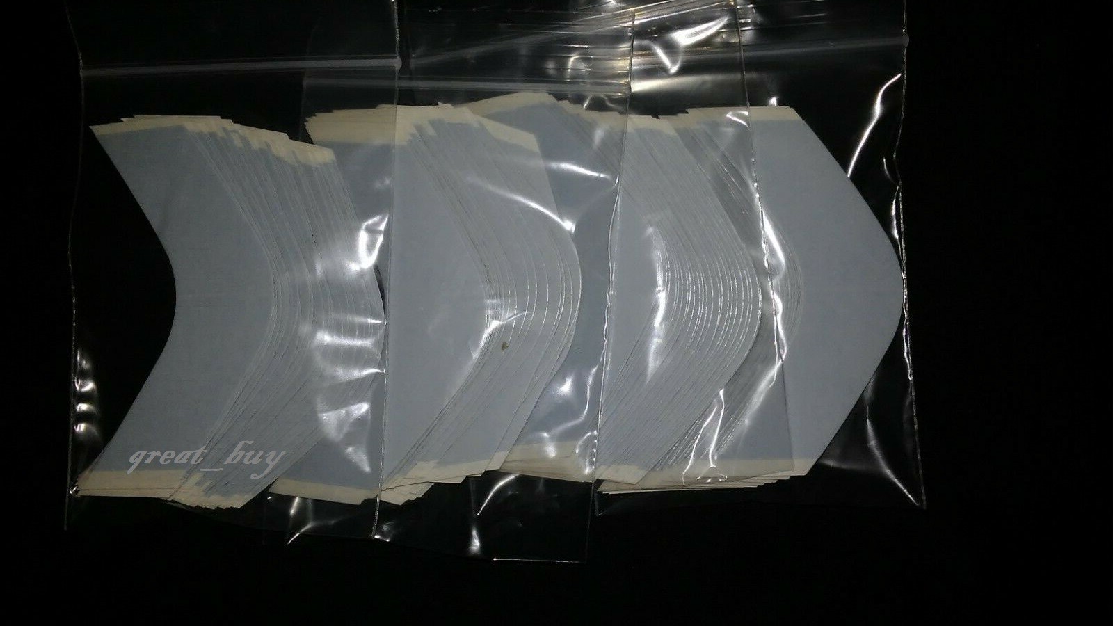 VAPON TOPSTICK Blue “B Curve”Tape_100 Strips_Clear,Double-sided_Hair Piece Tape