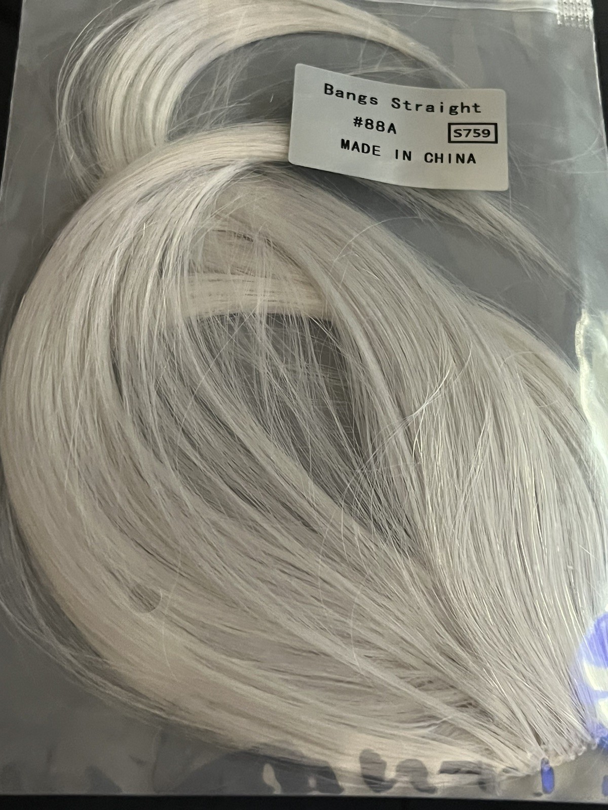 Grey hair Bangs Clip in on Fringe Hair Extensions As Front Hairpiece plus pins