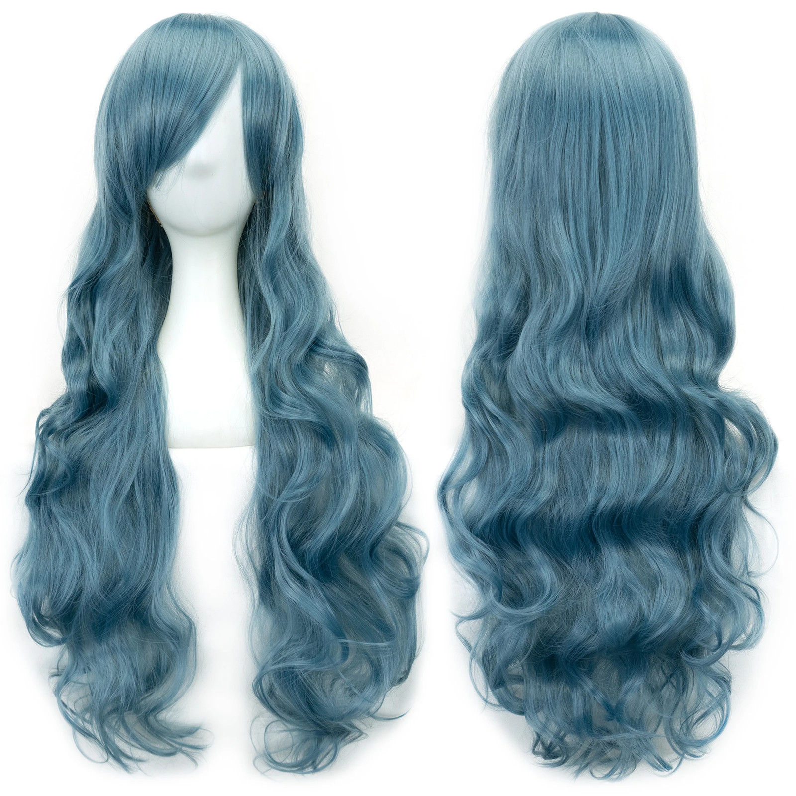 Soowee Curly Long Synthetic Green Wig Pink Black Party Cosplay Wigs Women