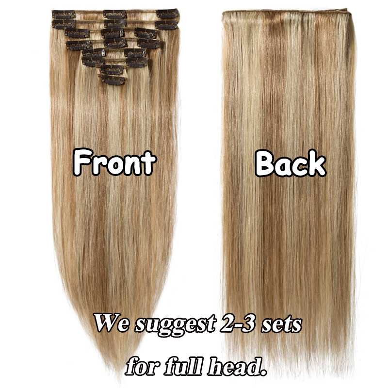 ✿ US Full Head Clip in Remy Human Hair Extensions ✿ 15-26 inch ON SALE MX173