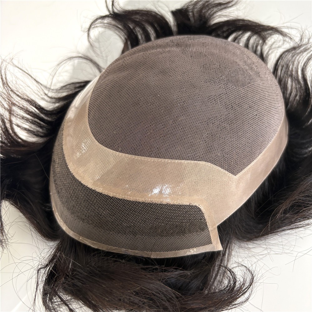 Toupee For Men Human Hair Lace Front Replecement System Mono Center Medium Hair