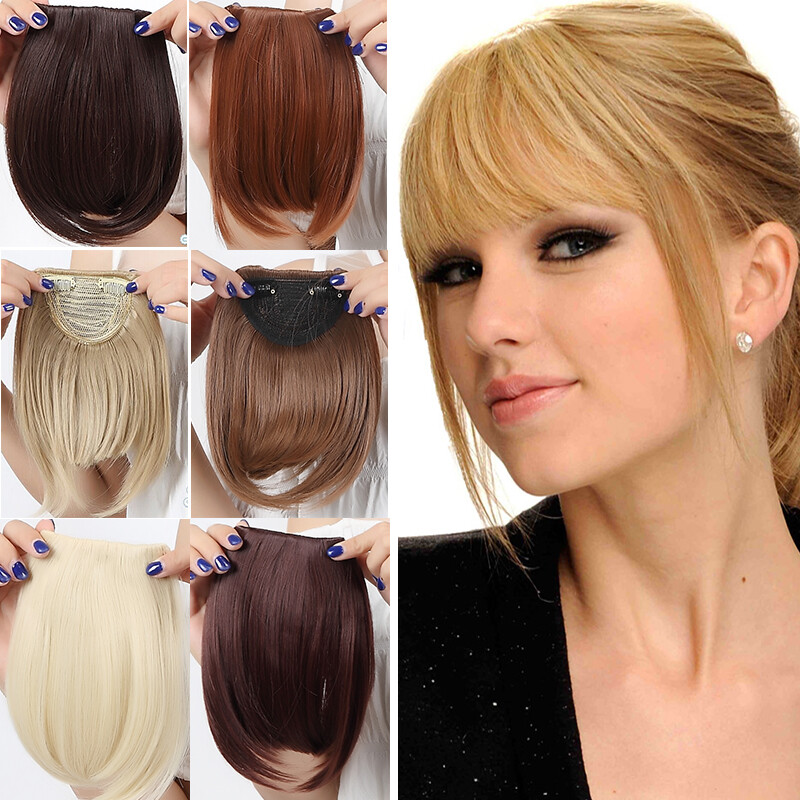 100% Natural Thin Bangs Fringe Clip in Hair Extensions As Human Front Bangs Hair