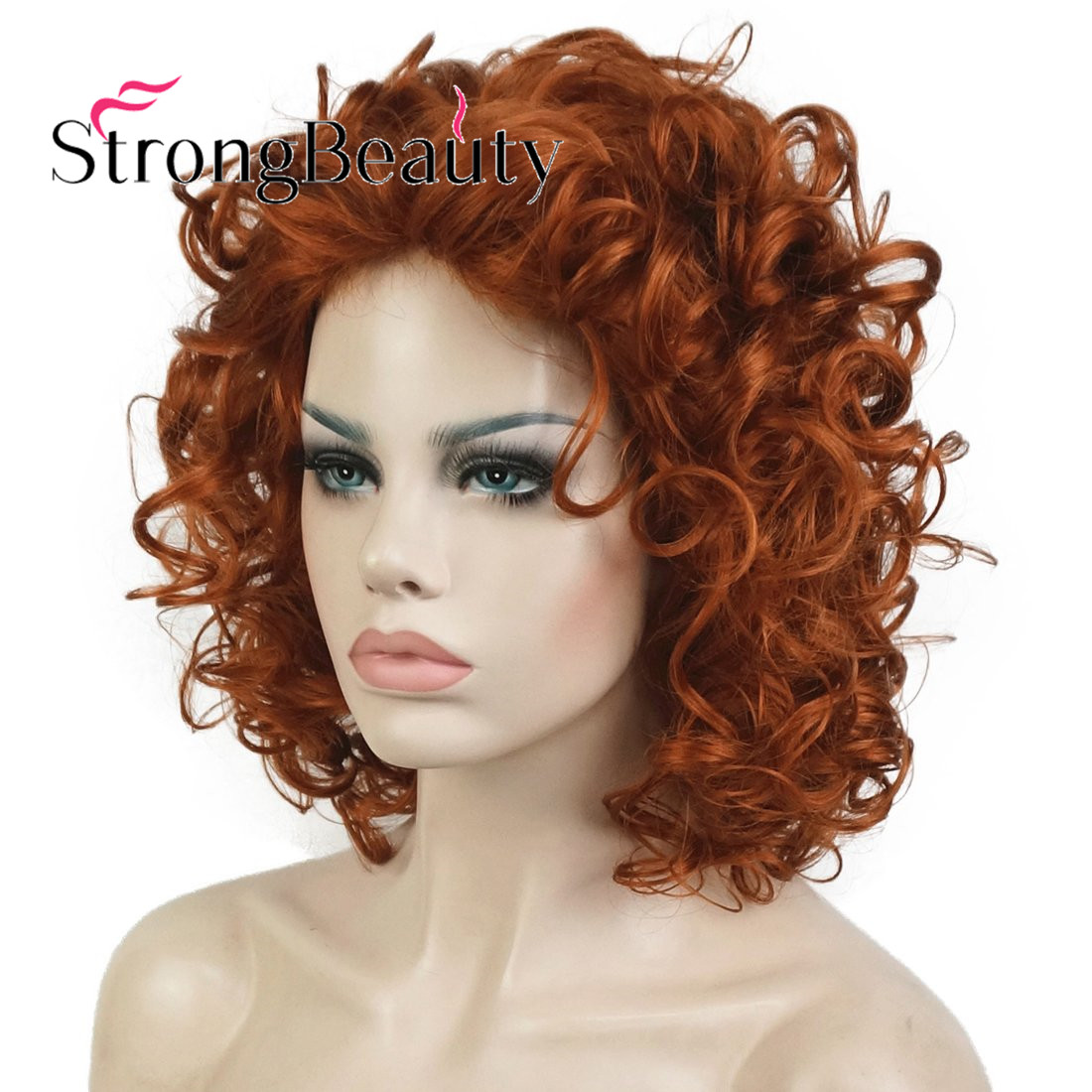 Short Soft Super Curly Synthetic Wigs Layered Natural Movement Copper Red Wigs