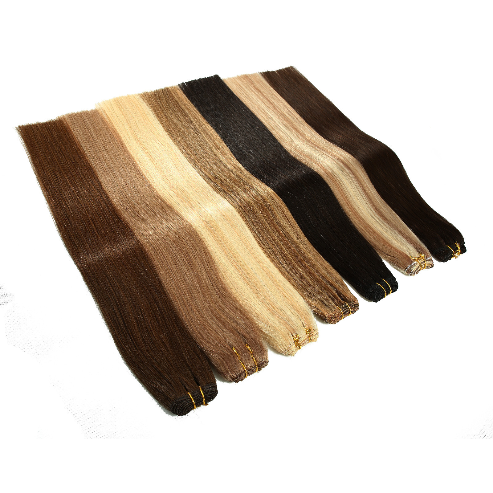 Sew in Weft Human Hair Extensions Double Weave Real Human Hair Bundles Straight