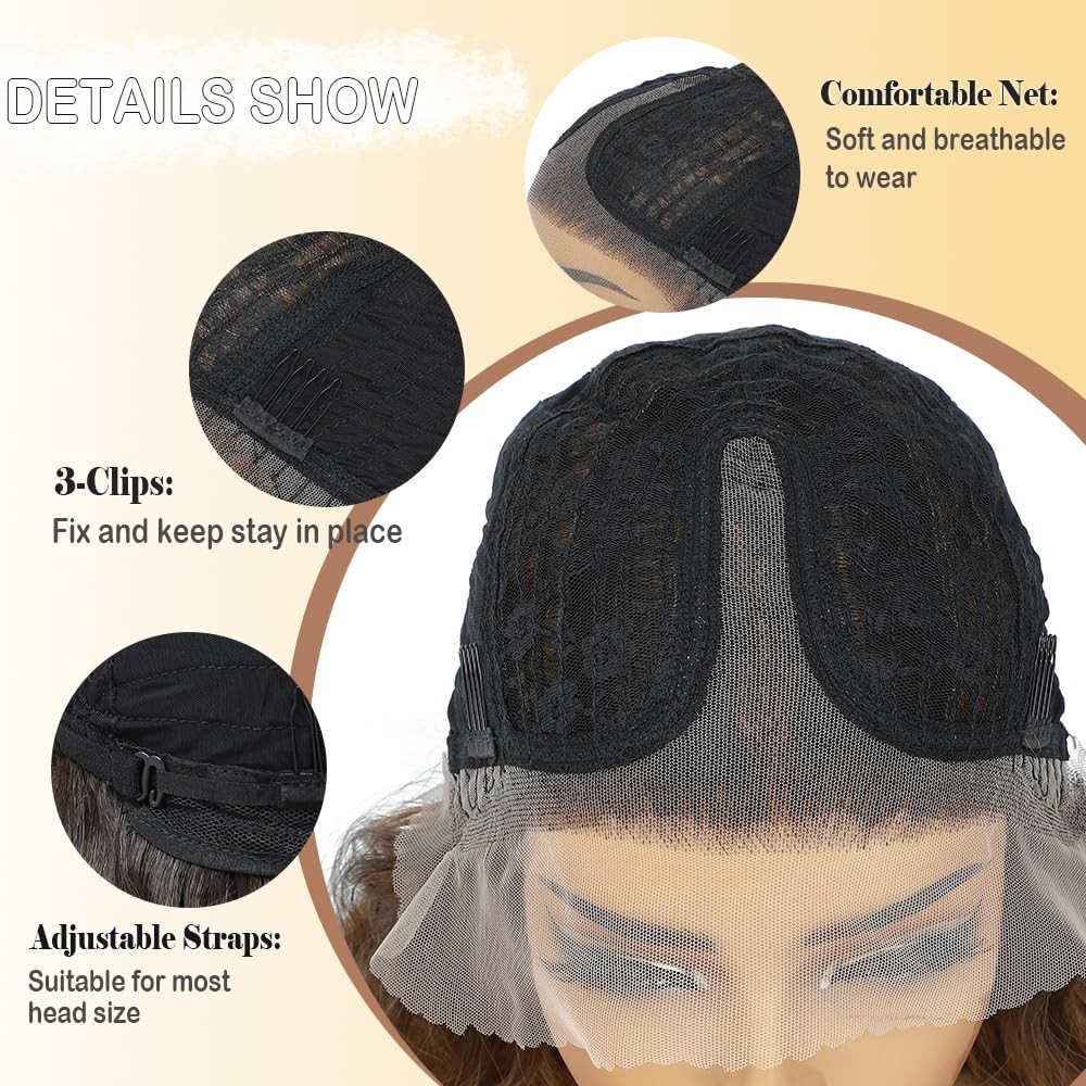 Synthetic Lace Front Wig 26 Inch Black Wig for Women 13x4x1 T-Part Long Wavy …