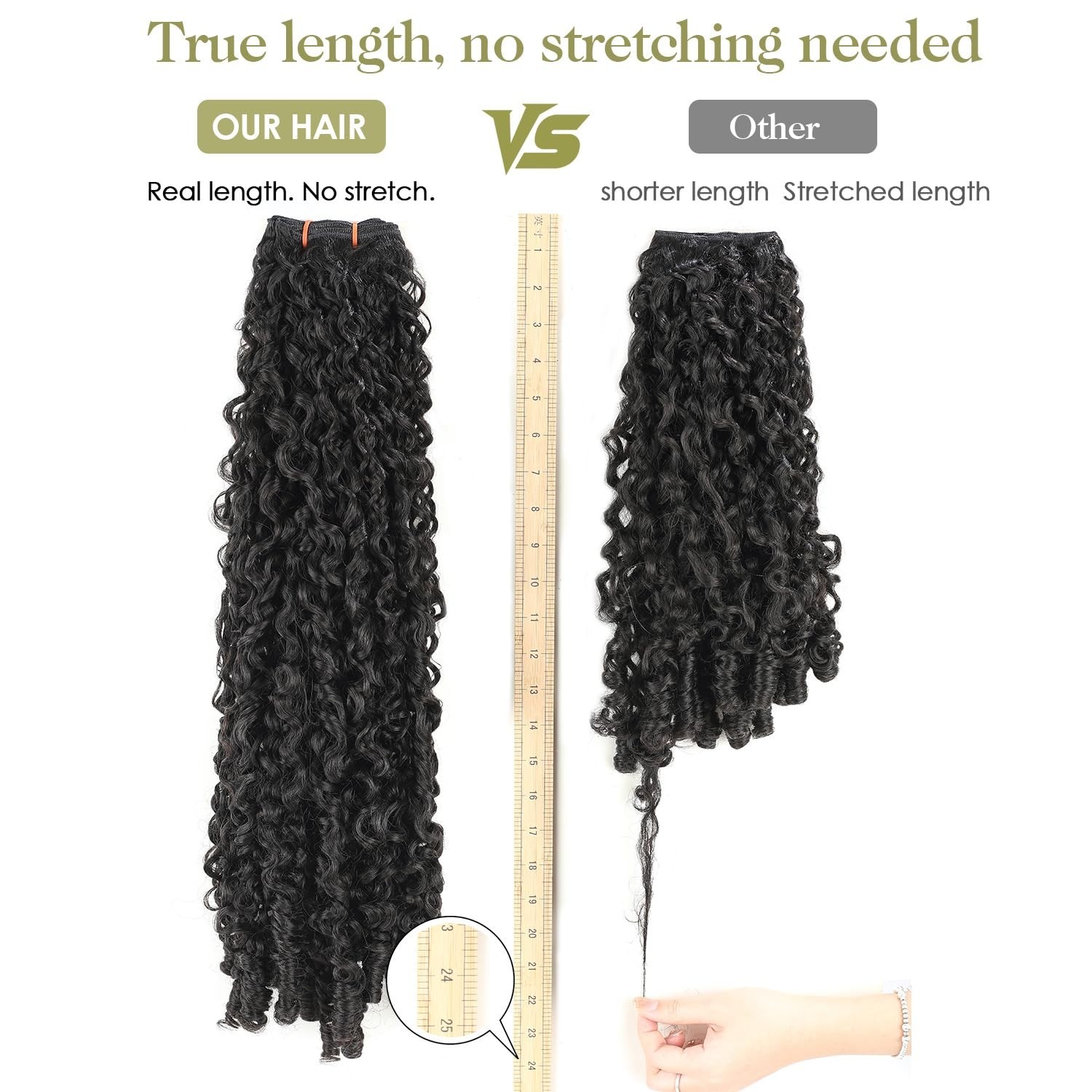 OLQZJZJ Burmese Curly Bundles 8 10 12 Inch Natural Black,100% Pure Protein Fiber