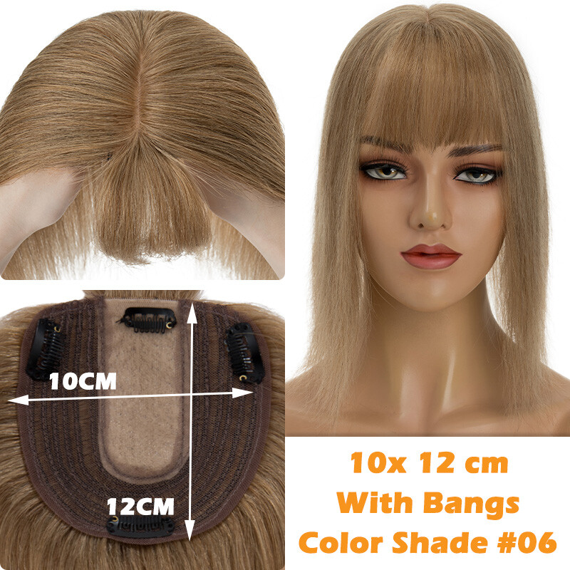Clip In 100% Real Human Hair Topper Hairpiece Toupee Wigs For Lost Hair Thick US