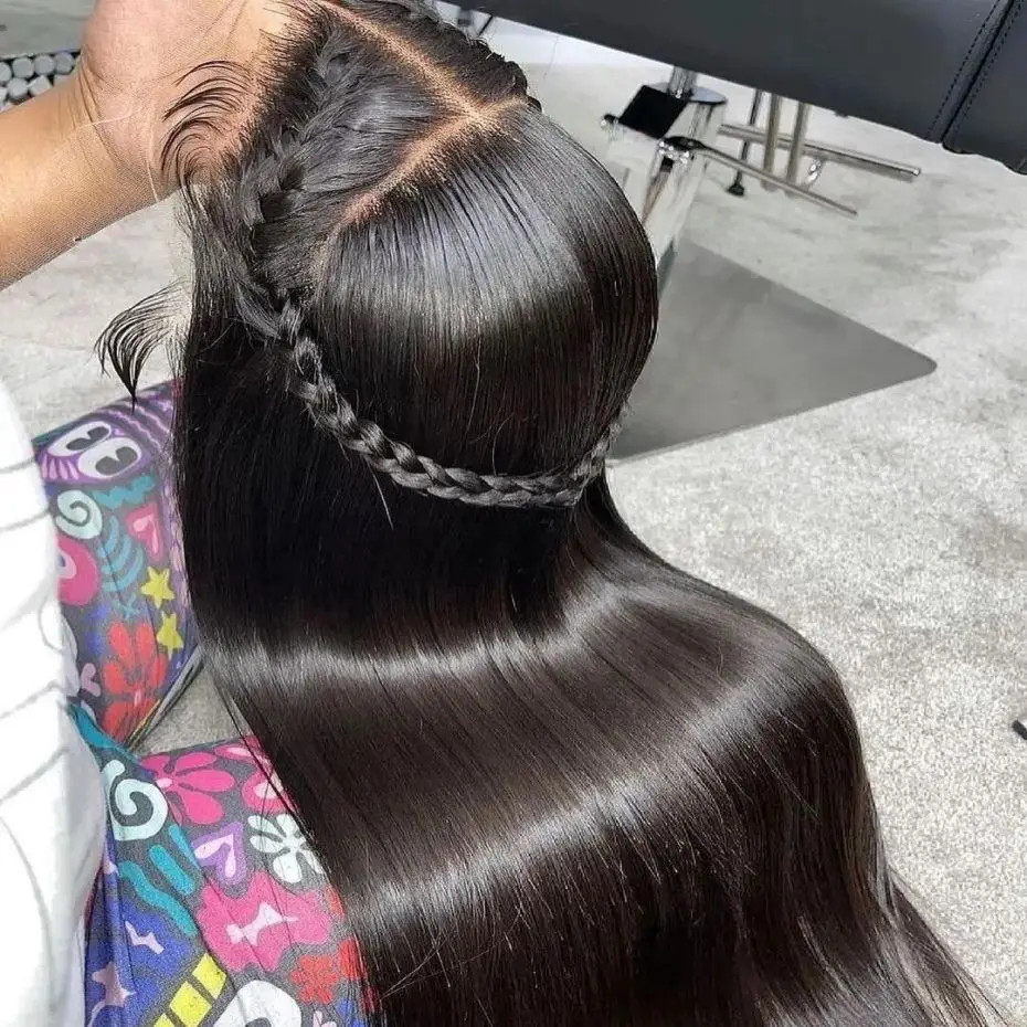 Straight Human Hair Wig 13×4 HD Lace Front 200 Density Glueless Natural Black
