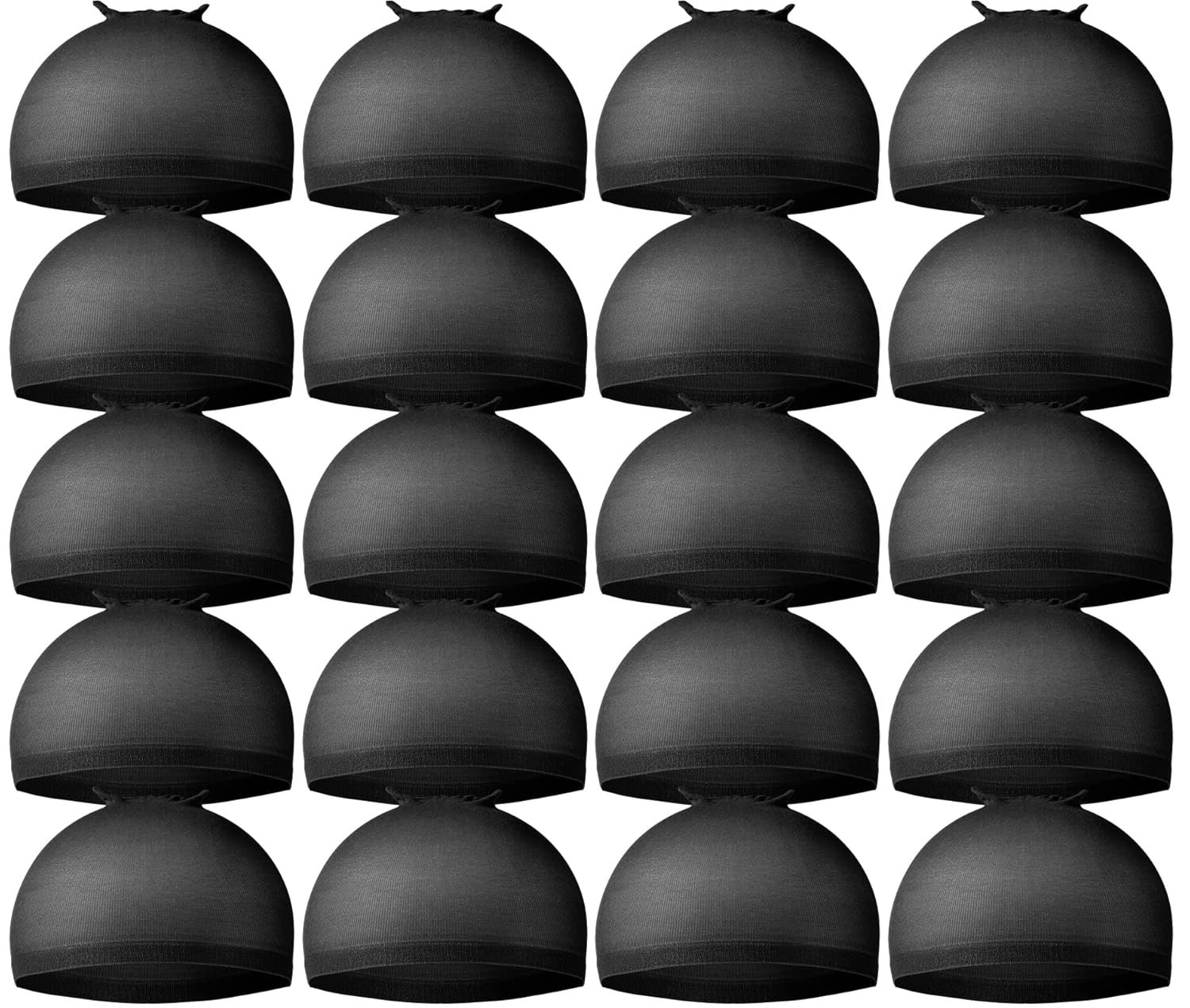 20 Pack Black Wig Caps Stretchy Nylon Stocking Caps for Women Wig