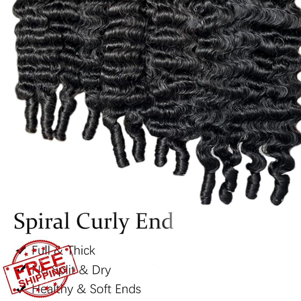 TryRich 3 Bundles 16-20″ Burmese Curly Natural Black