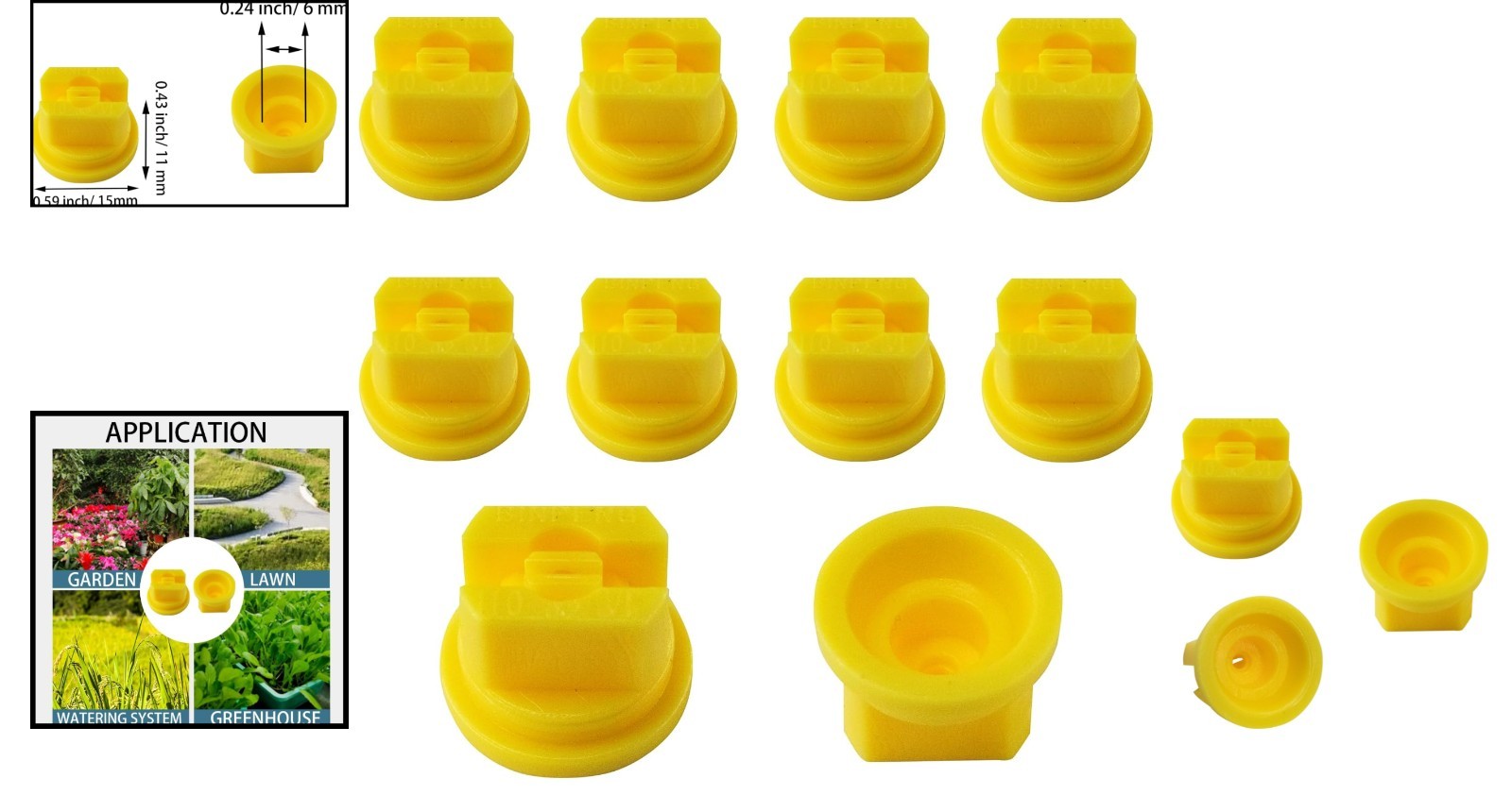 Durable Plastic Flat Fan Spray Nozzles – 10pcs, 110° for Cleaning & Agriculture