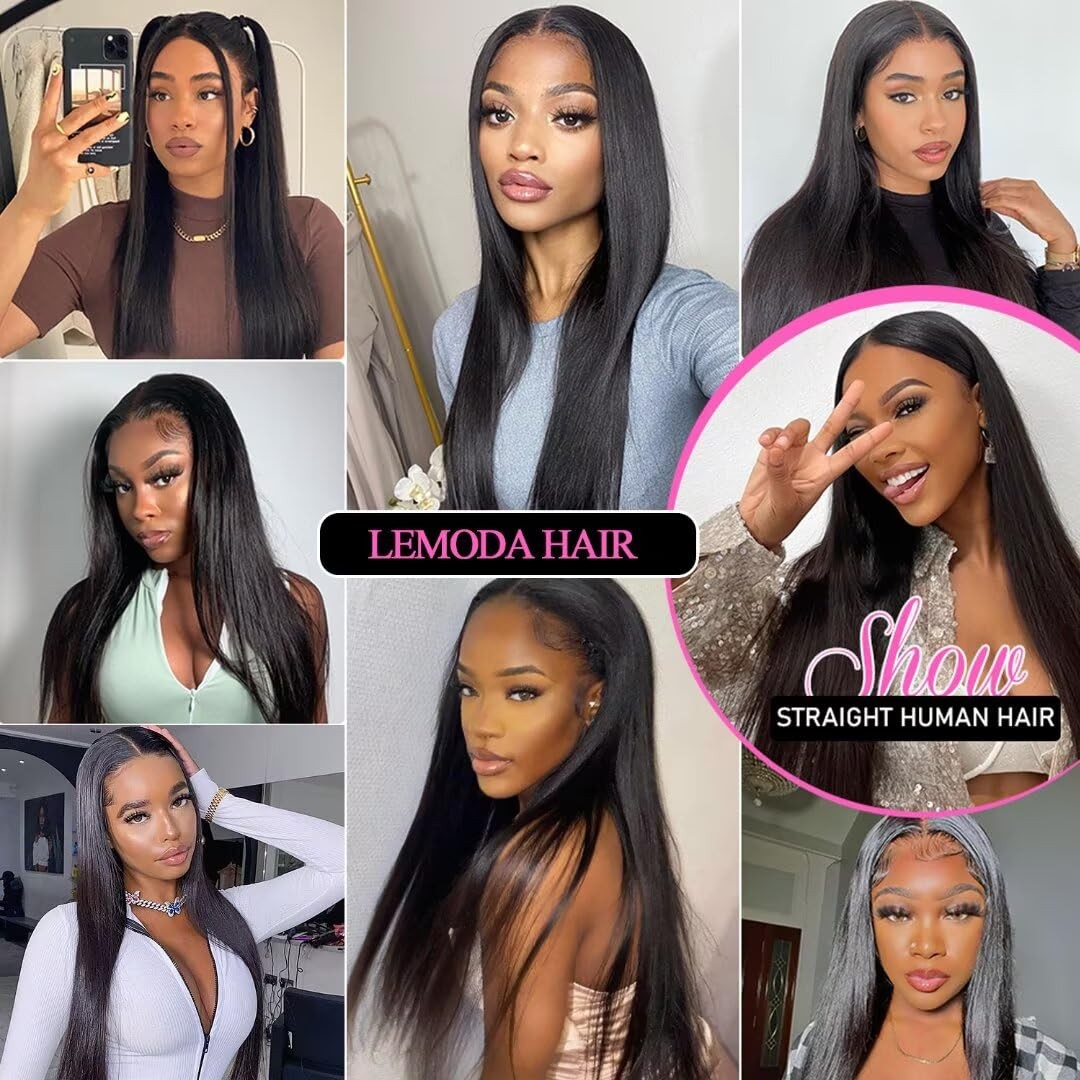 Lemoda 15A Lace Front Wigs Human Hair Straight Human Hair Wig 24 Inch Outlet