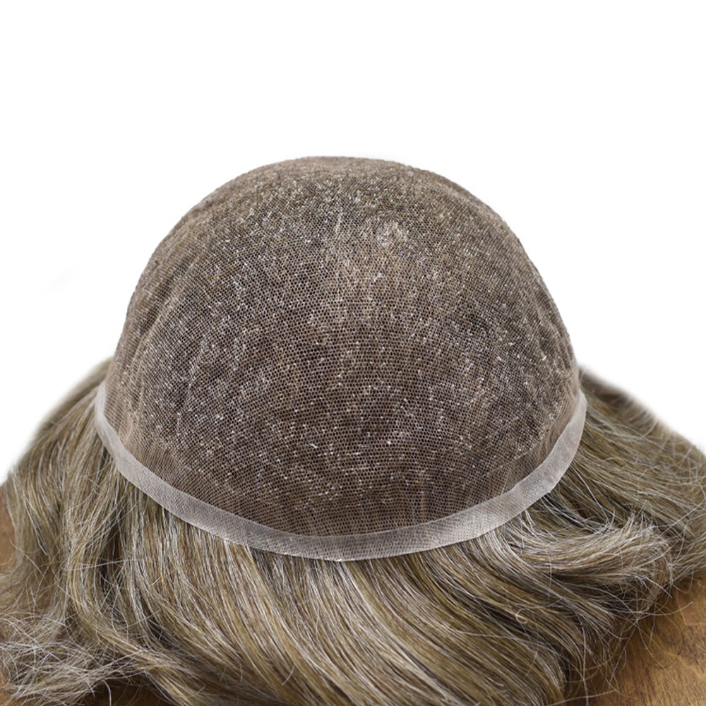 Breathable Full French Lace Men Hair System Natural Human Hair Mens Toupee