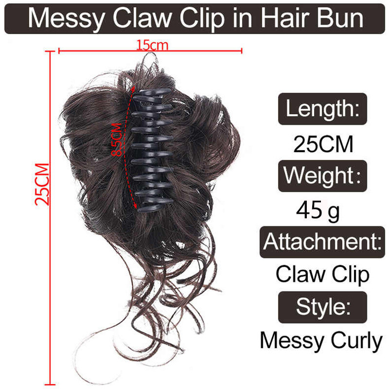 Curly Messy Bun Hair Piece Scrunchie Updo Thick Hair Extensions Real As Human US