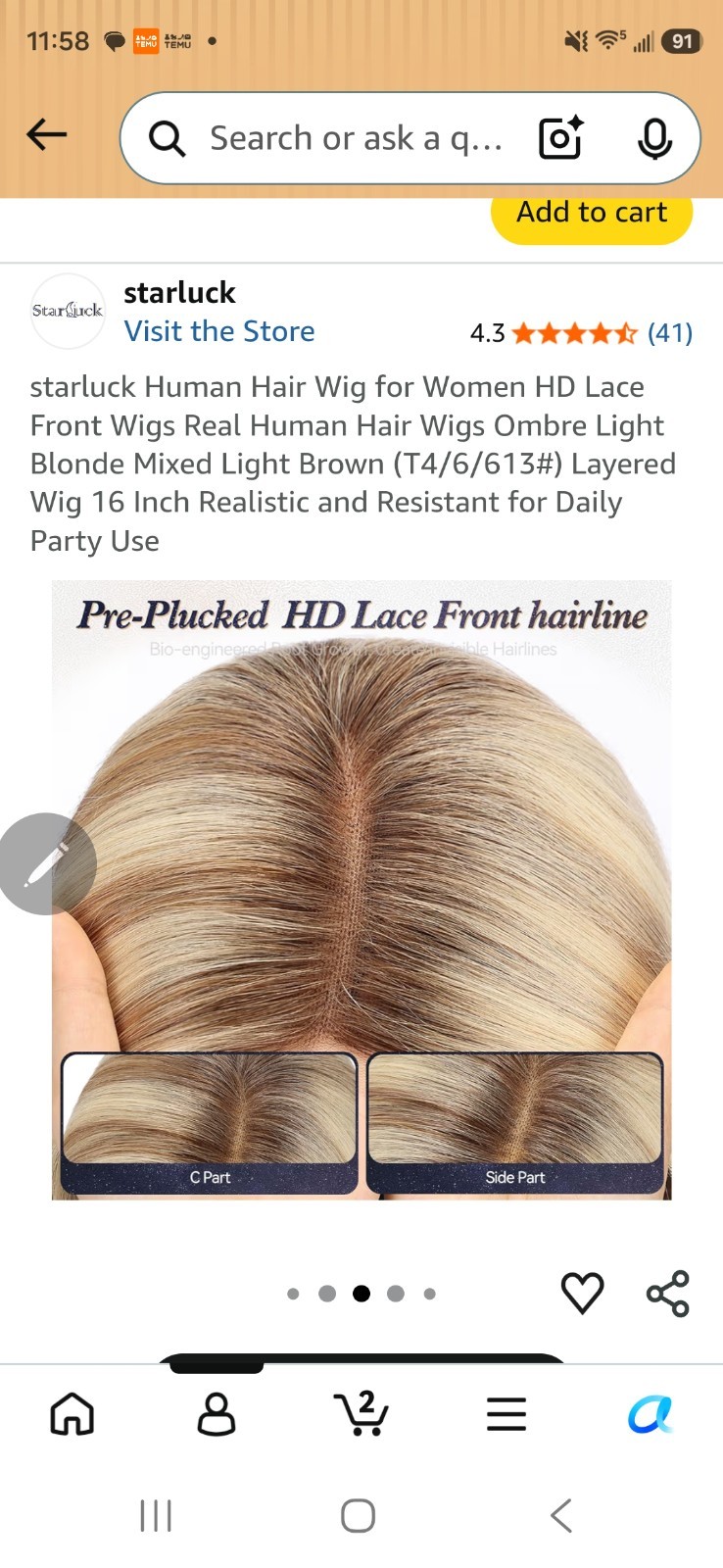 Brand new never tried onstarluck human hair blend light blonde light brown ombre