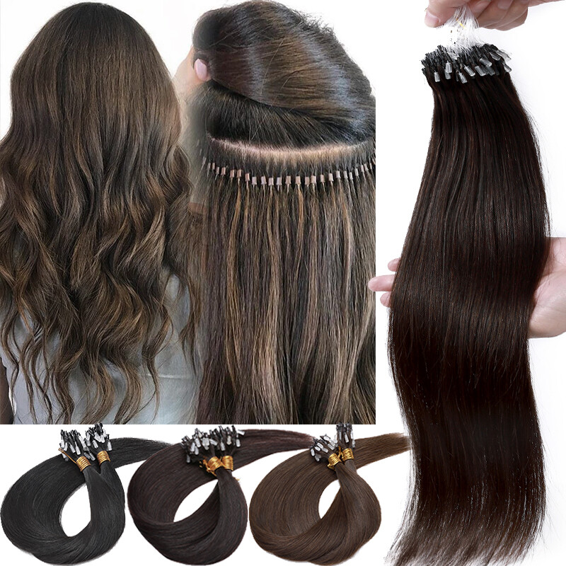 Micro Ring Russian Remy Human Hair Extensions Micro Loop Beads Real Hair 150G