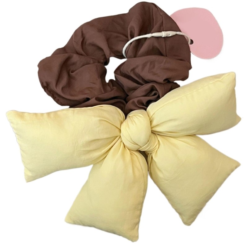 Hair Bun Scrunchy Headpiece Fabric Bowknot Hair Tie Lady Elegant Headdress