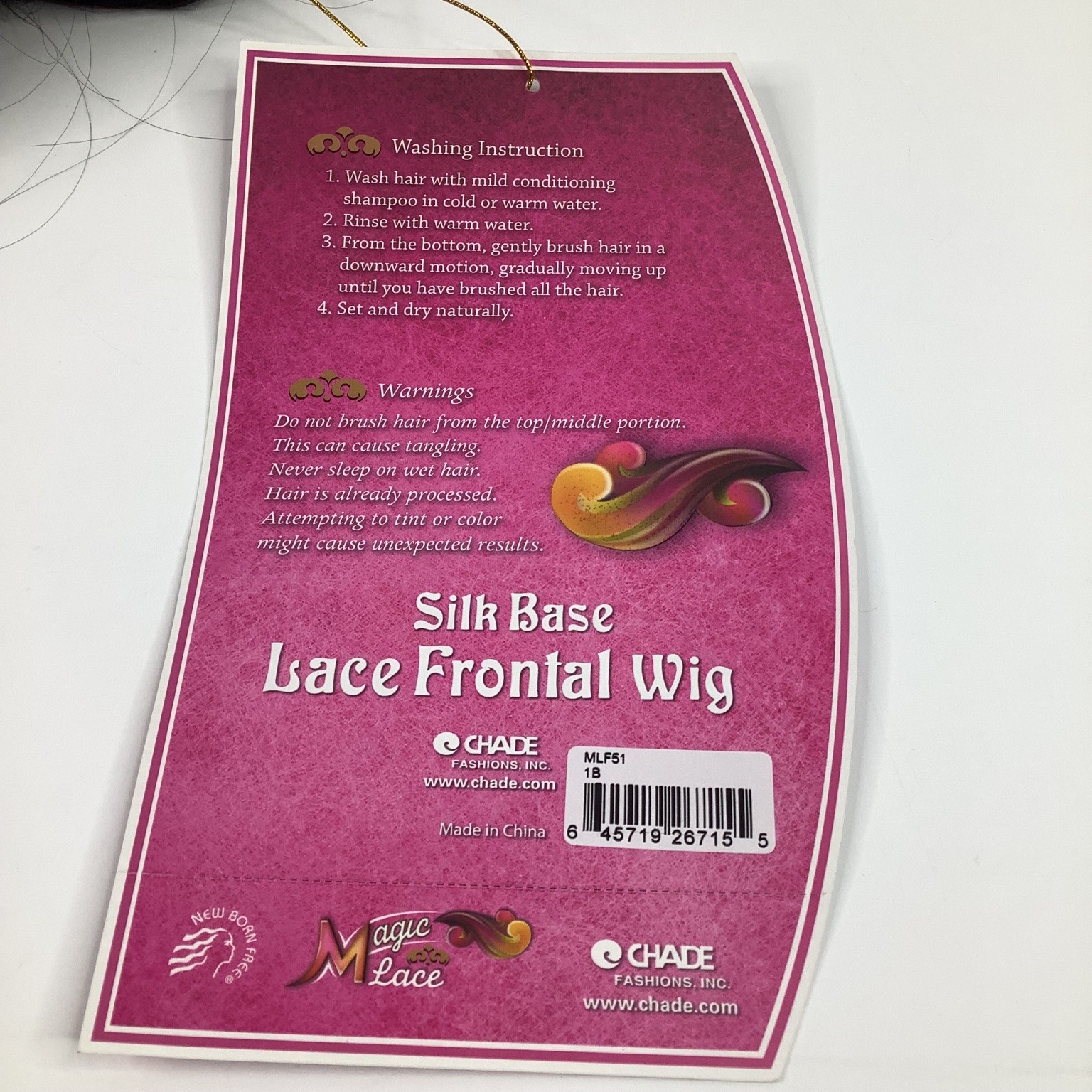 Magic Lace MLF51 Silk Base Lace Frontal Wig 1B Off Black Straight