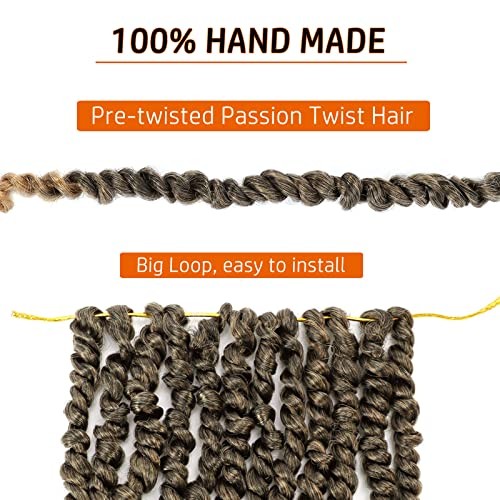 Passion Twist Crochet 10 Inch(Pack of 8) Pre-twisted passion twist hair-1B/27
