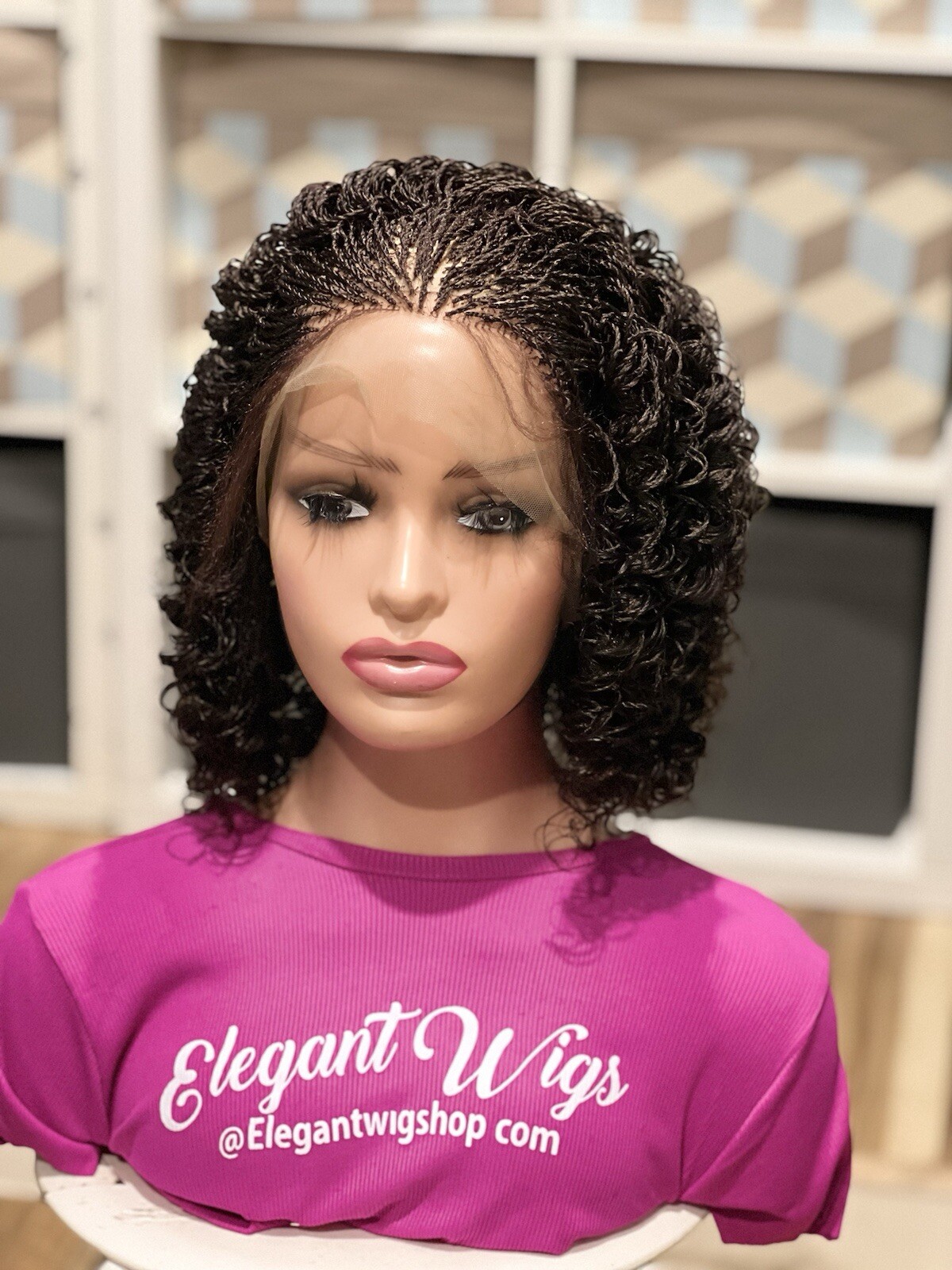 Braided wig: beautiful Handmade micro twist wig made on a full lace wig