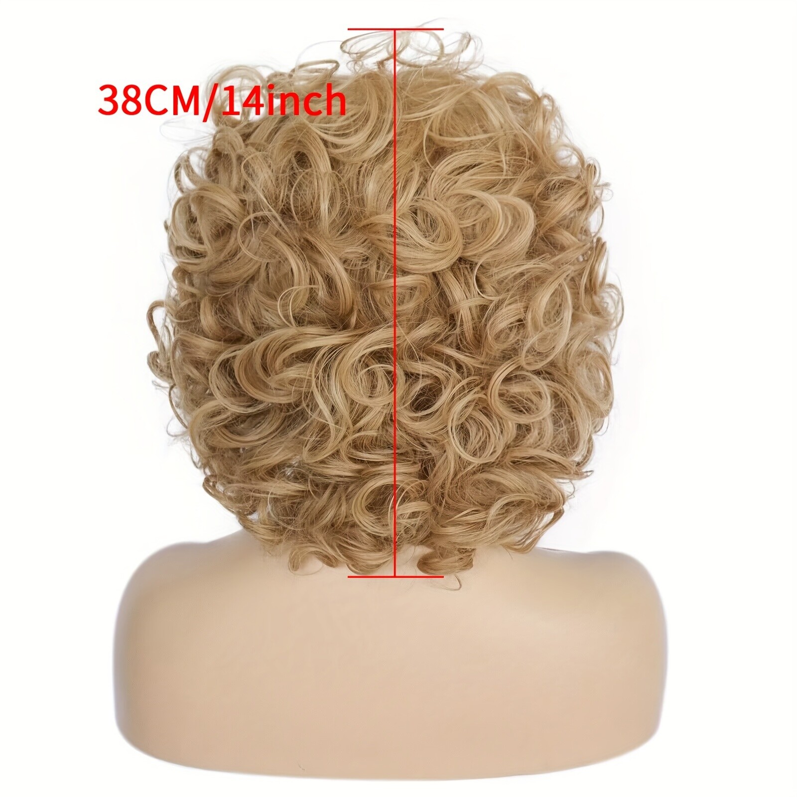 Synthetic Hair Short Curly Wavy Brown Anime Cosplay Wig With Bangs For Halloween