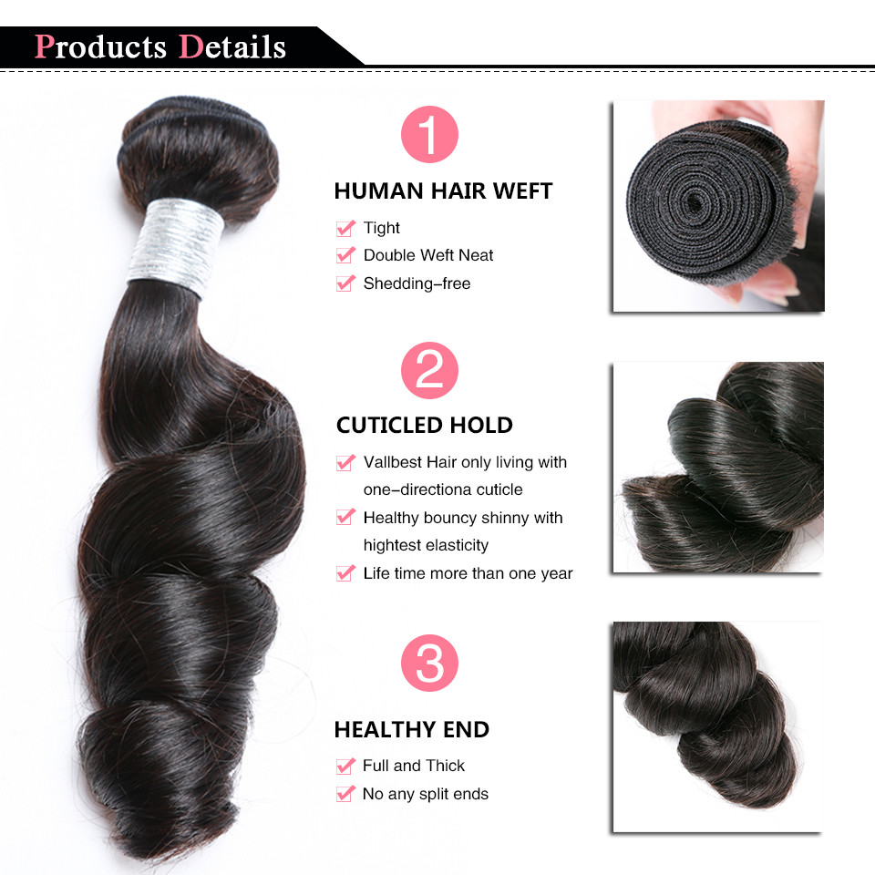 Premium Loose Wave sew in Hair 1 Bundle 100 Human Hair 100g/Bundle 10 In – 30 In