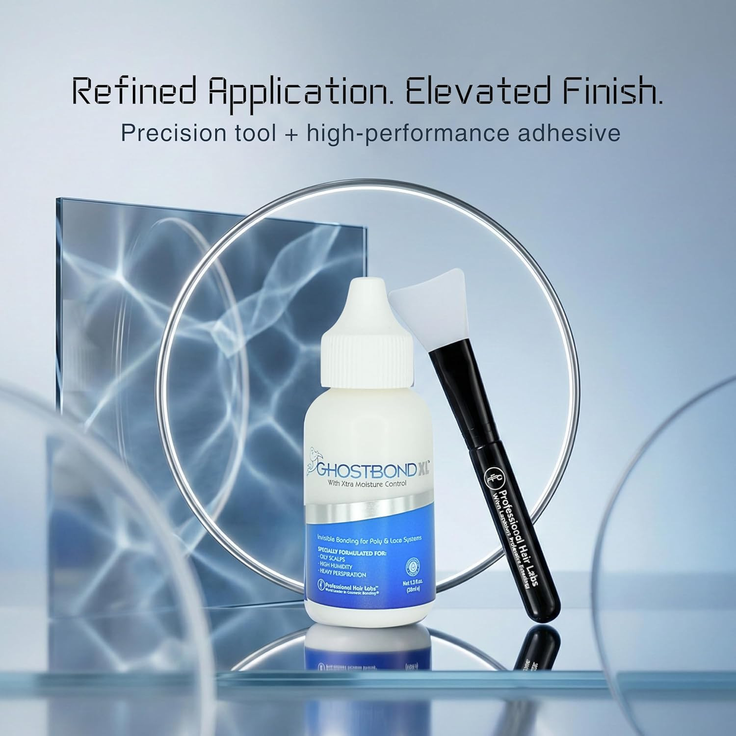 GHOSTBOND XL Hair Replacement Adhesive 1.3Oz & Silicone Applicator – Invisible L