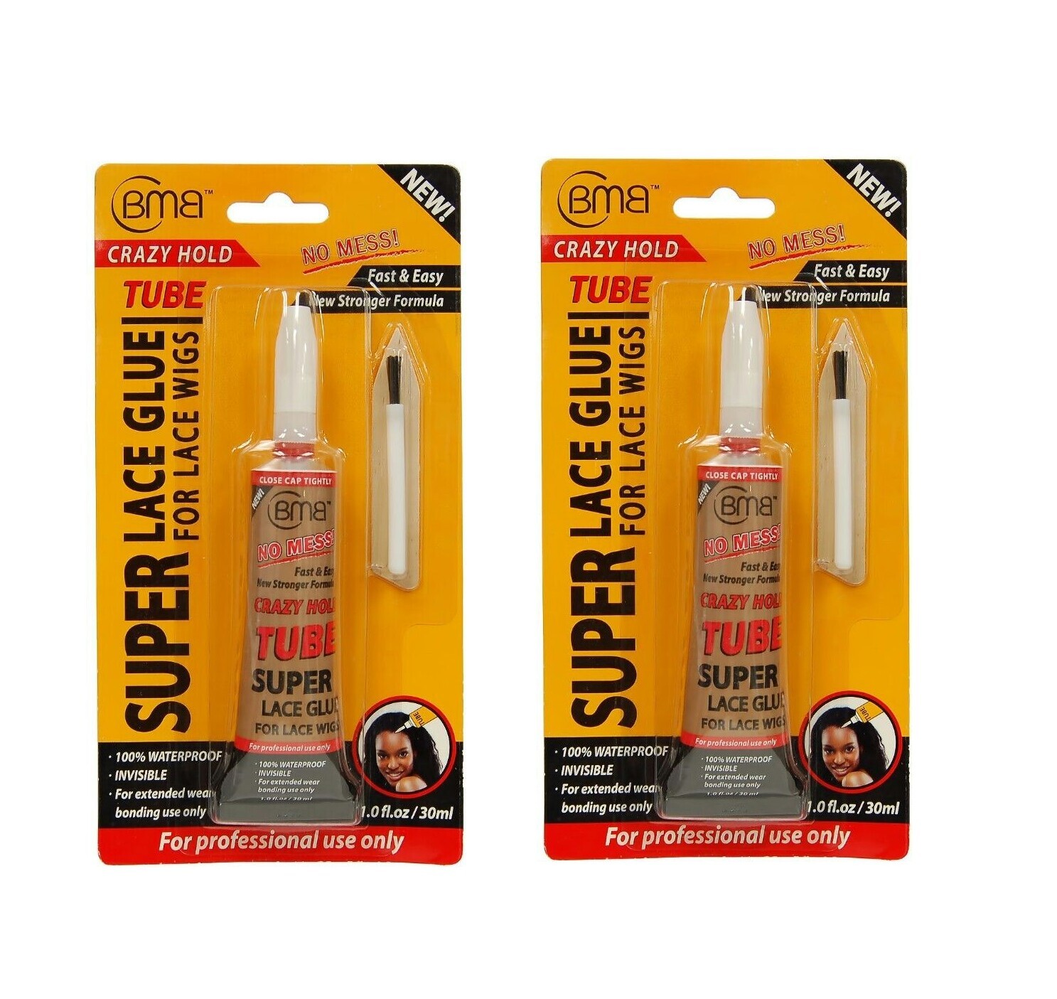 2Pc BMB Super Lace Glue Tube For Lace Wigs Crazy Hold 100% Waterproof Glue -1oz