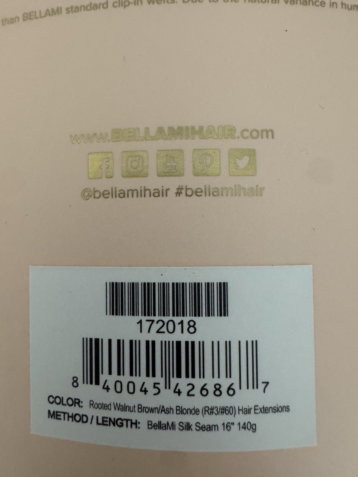 BELLAMI Silk Seam Clip-In Human Hair Rooted Walnut Brown/Ash Blonde 16″ 140g