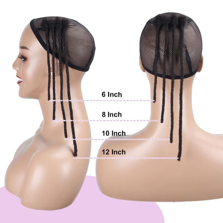 Vecago 8 Inch 50 Strands Loc Extensions Human Hair 0.4Cm Width 100 Human Hair