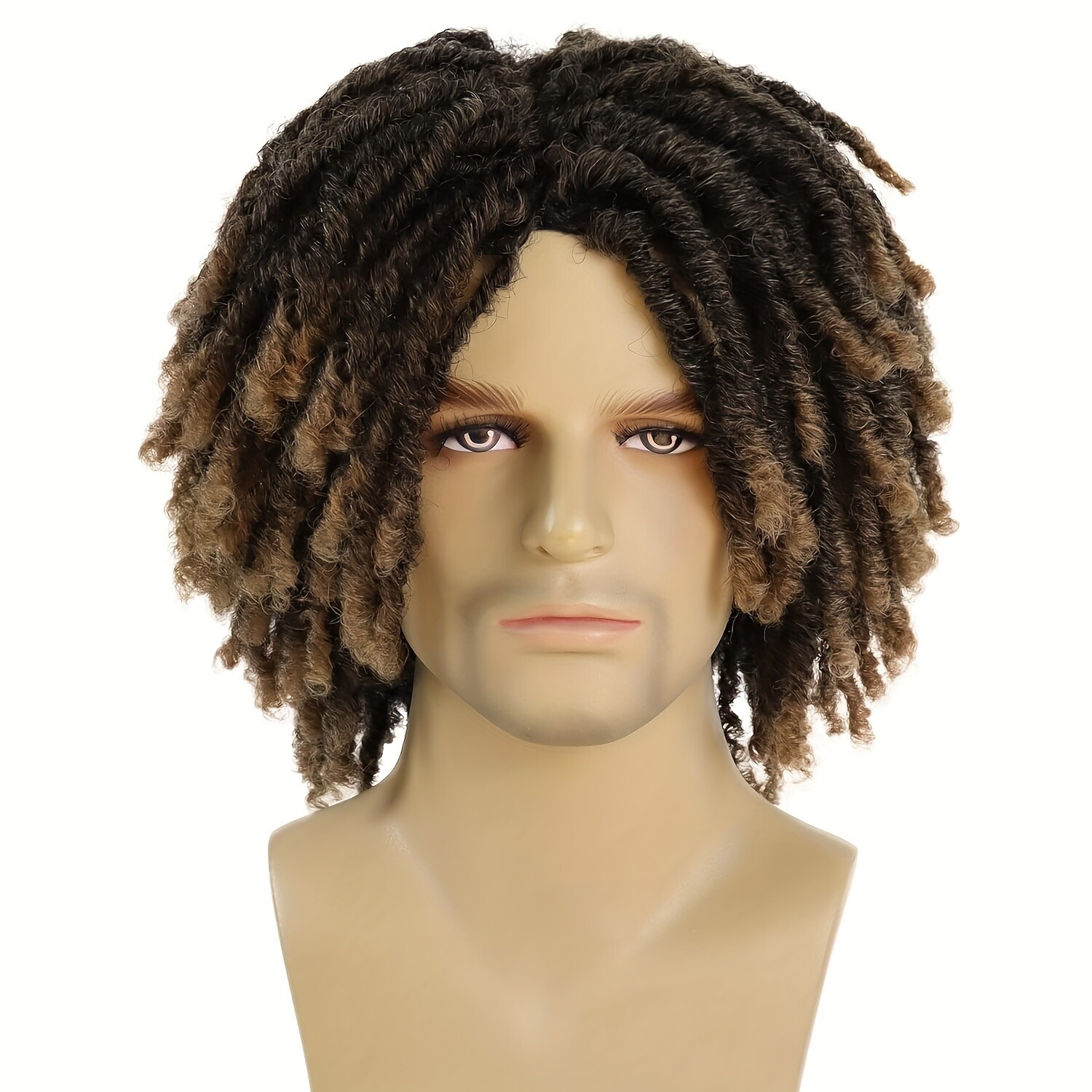 6Inch Short Braided Wig For Man Black Crochet Twist Hair Synthetic Wig Braids