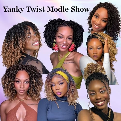 9 packs Yanky Twist Crochet Hair – 8 10 12 Inch (Pack of 9) OT1B/27#