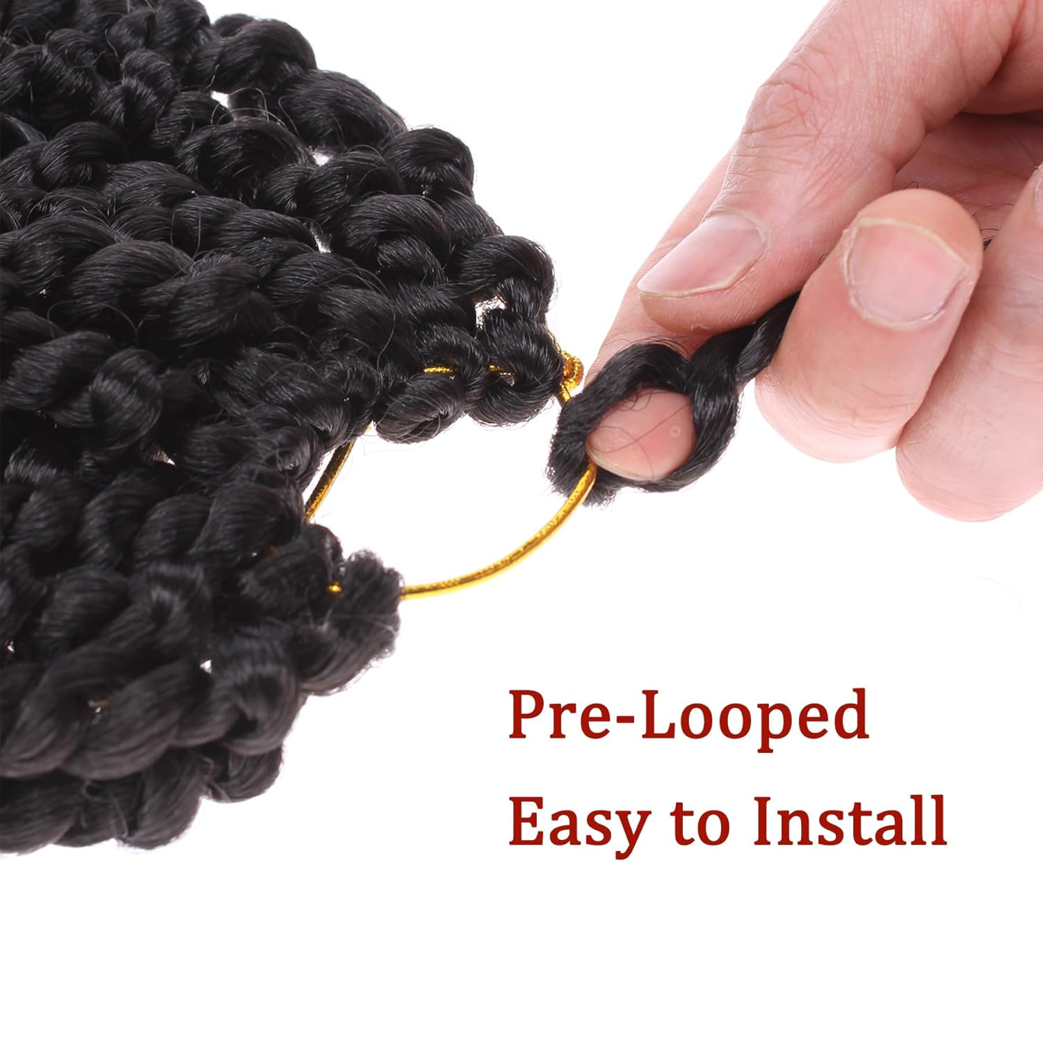 8 Packs Passion Twist Crochet Hair 10 Inch Pre Twisted Natural Black Passion Twi
