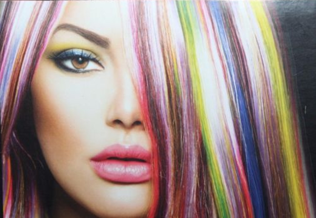 U Choose Clip On 12″ Colored Hair Extensions Solid Metallic Tinsel Light Up NEW