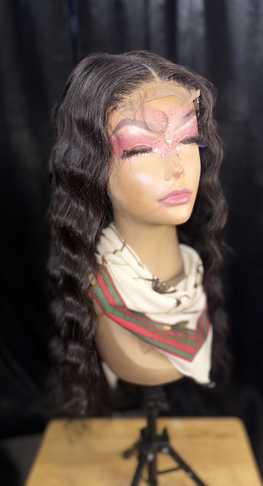 30” Deep Wave Custom Wig – 100% Human Hair – 4 Bundles + 4×4 Closure