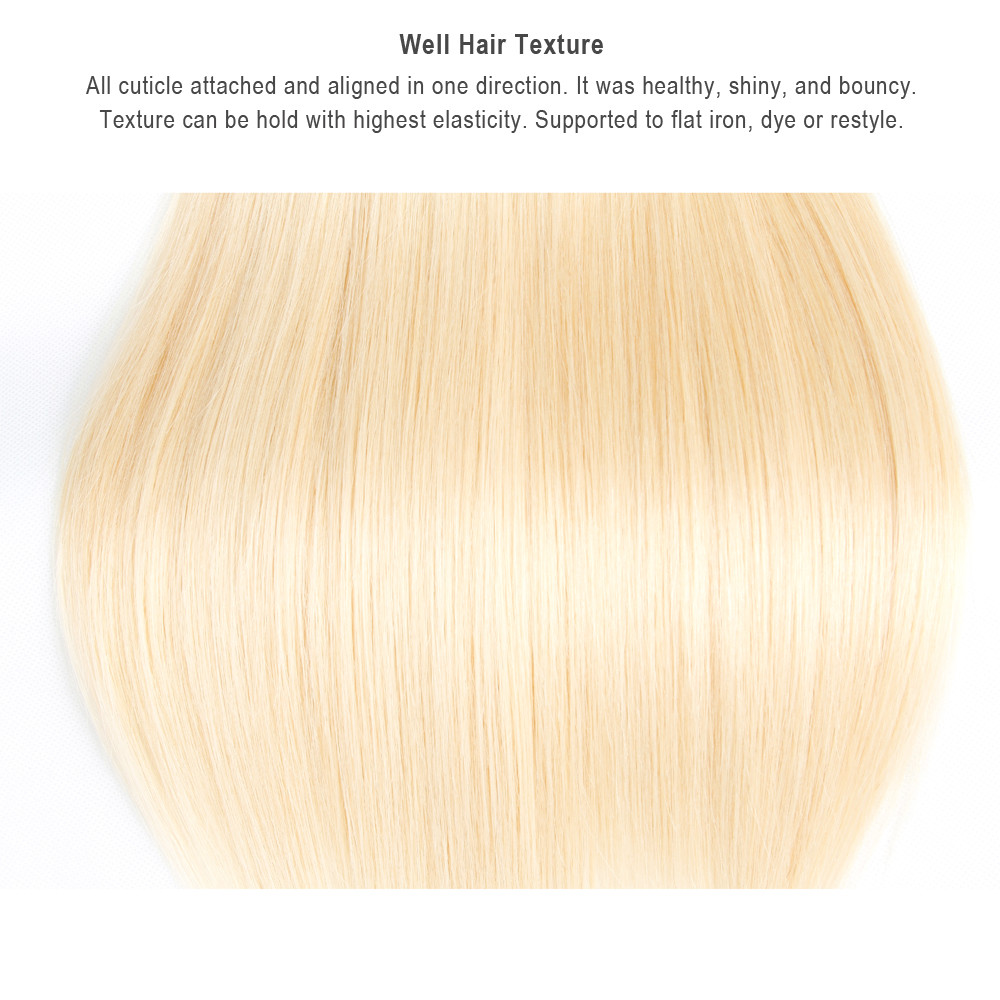 Russian Blonde 613 Body Wave Straight Deep Wave Quality Human Hair One Bundle