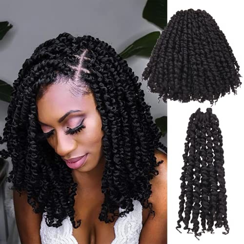 10 Inches 8 Packs Pre Looped Pretwisted Passion Twist 10 Inch (Pack of 8) 1B