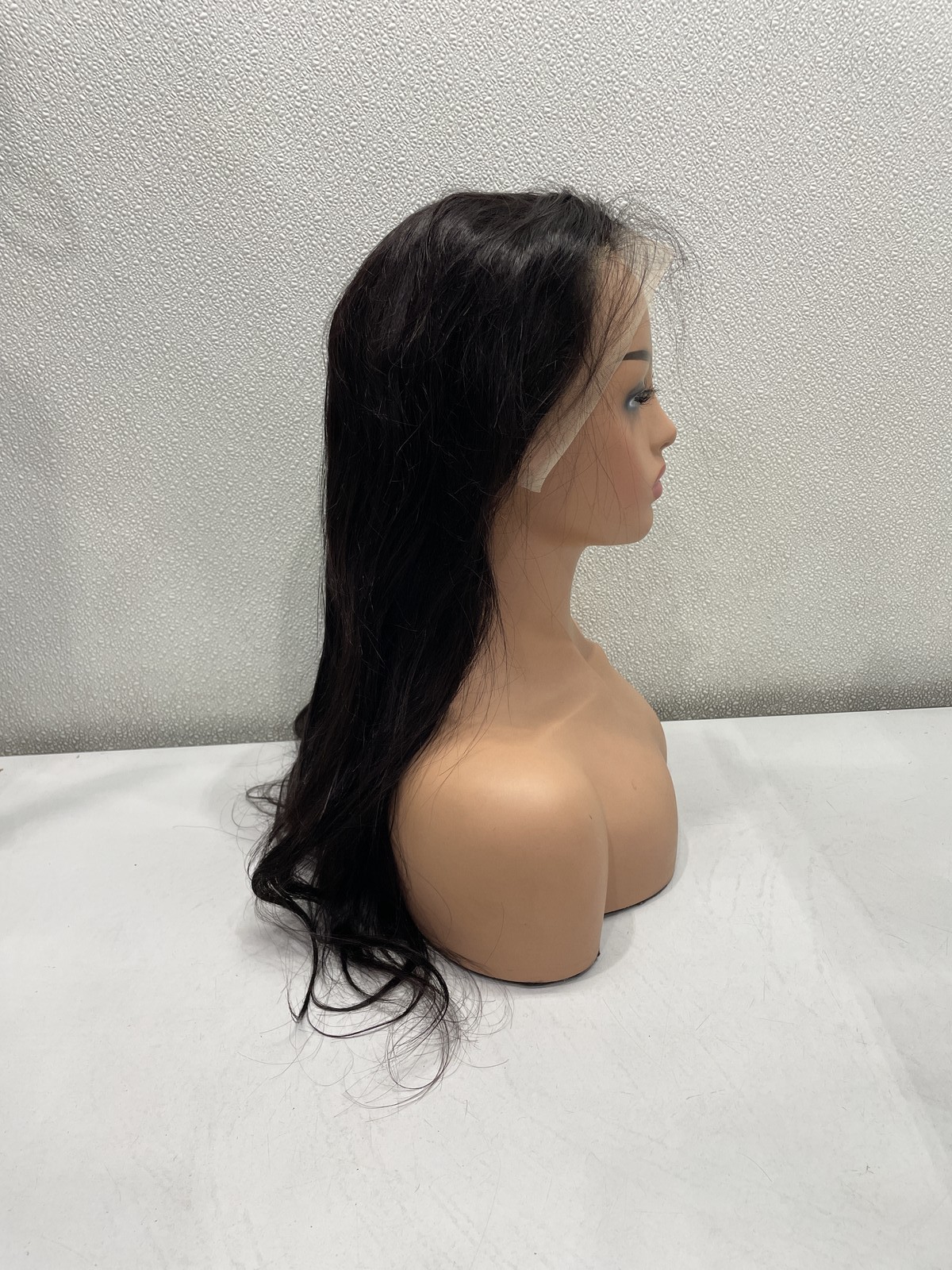 Natural Black Straight Human Hair Blend 13X4 Lace Front 180% Density Wig, 18″