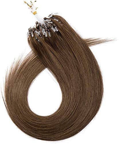 Micro Link Loop Tip Human Hair Extensions Remy Silky Straight Russian Hair 100s