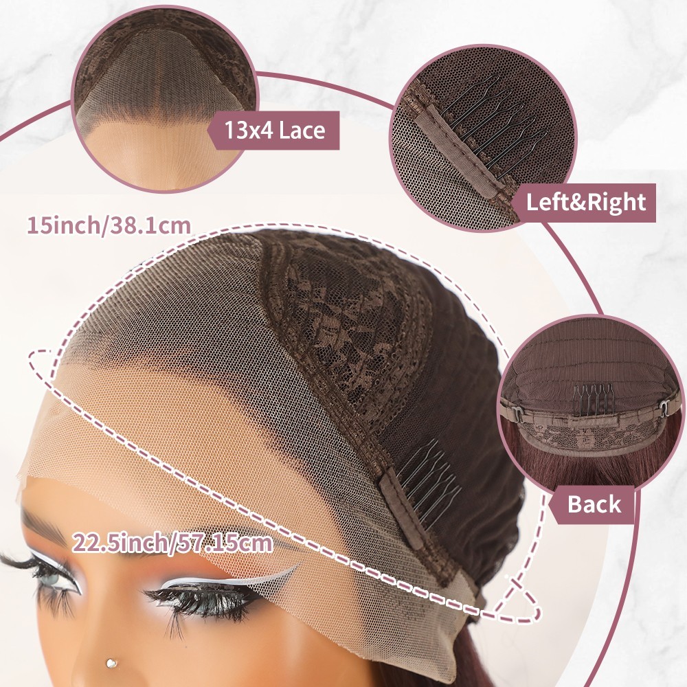 99J Burgundy Lace Front Wigs Dark Red Color Synthetic 13×4 Body Wave Glueless