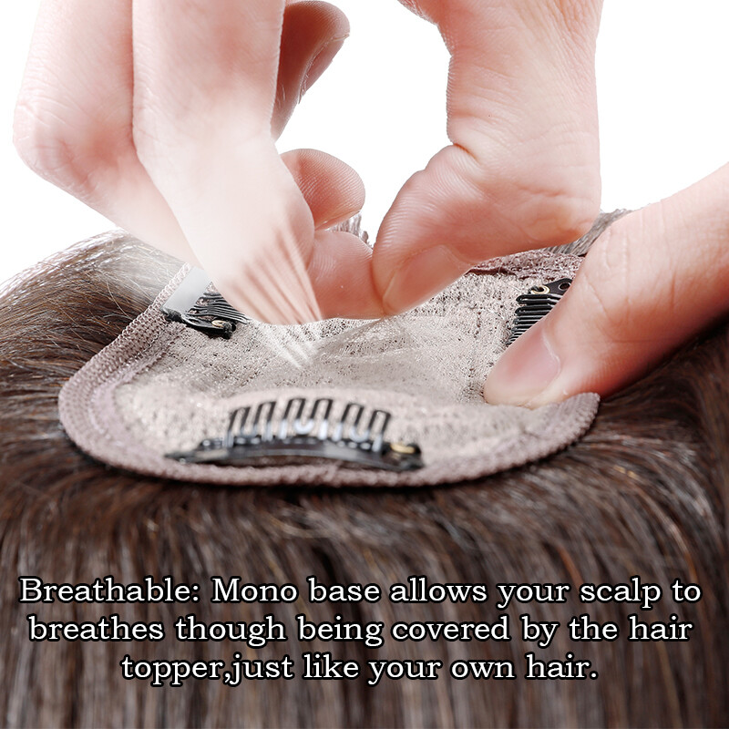 Russian Human Hair Mono Silk Women Topper REMY Hairpiece Toupee Wigs FULL 130%