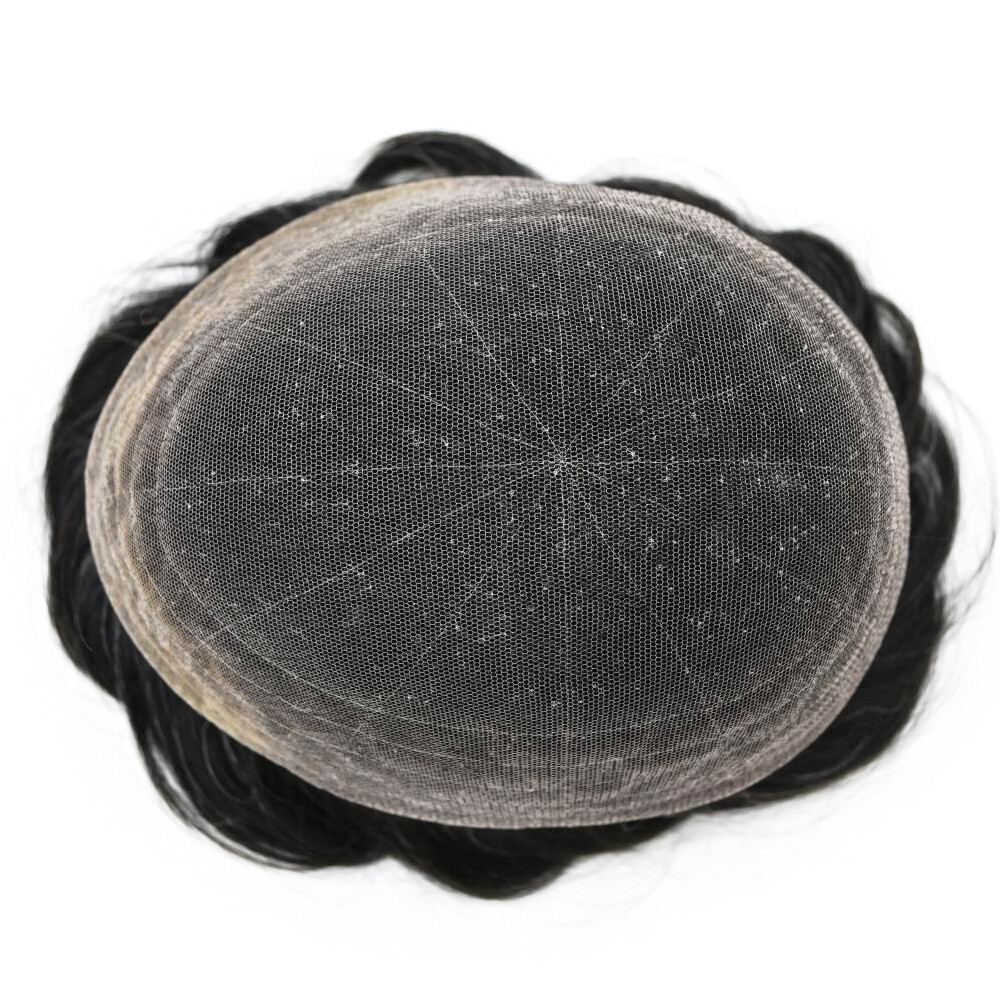Mens Toupee Hair System Full French Lace Hairpiece Wig for Men Hair Replacements