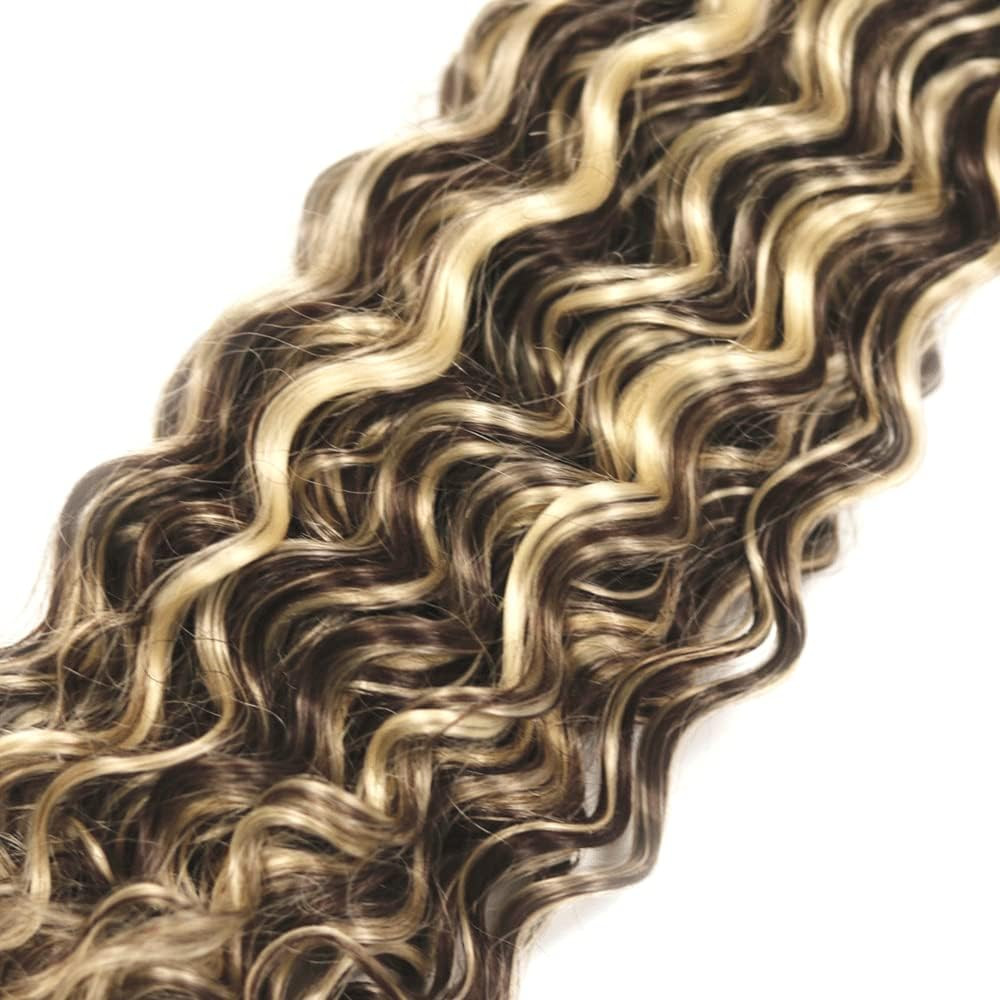 Chocolate Brown Blonde P4/613 Human Hair Bundles 10 12 14 Inch Deep Wave Bundles